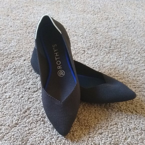 Rothy's Shoes - Rothy's retired The Point shoes black with white halo size 8